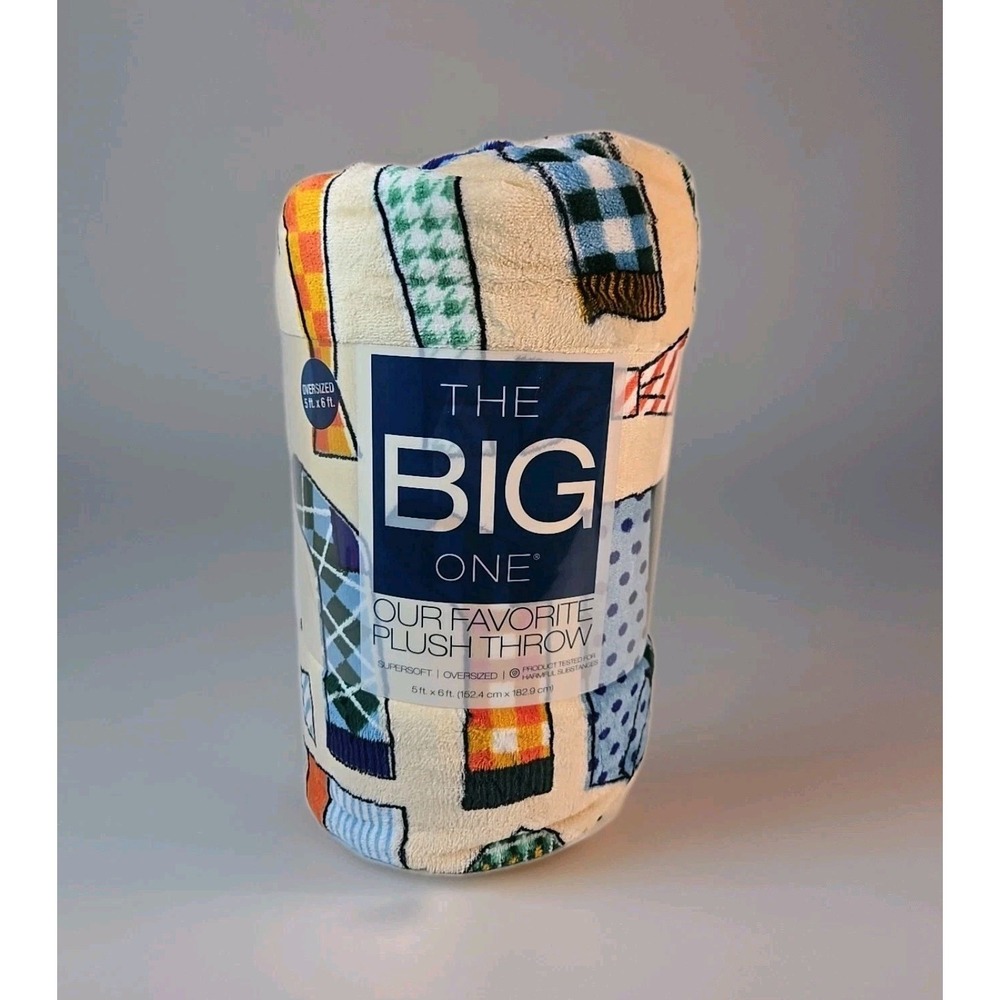 The Big One Men's Ties Neckties Print‎ Plush Fleece Throw Blanket 5'x6' Dad Gift